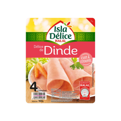 Isla Délice Jambon de dinde cuit à l'étouffée en tranches 160g