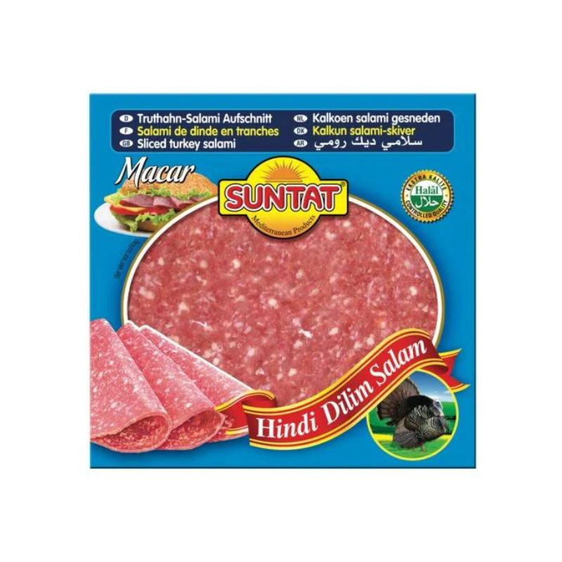 Suntat Salami de dinde avec viande de bœuf en tranches 200 g Suntat Salami de dinde avec viande de bœuf en tranches 200 g